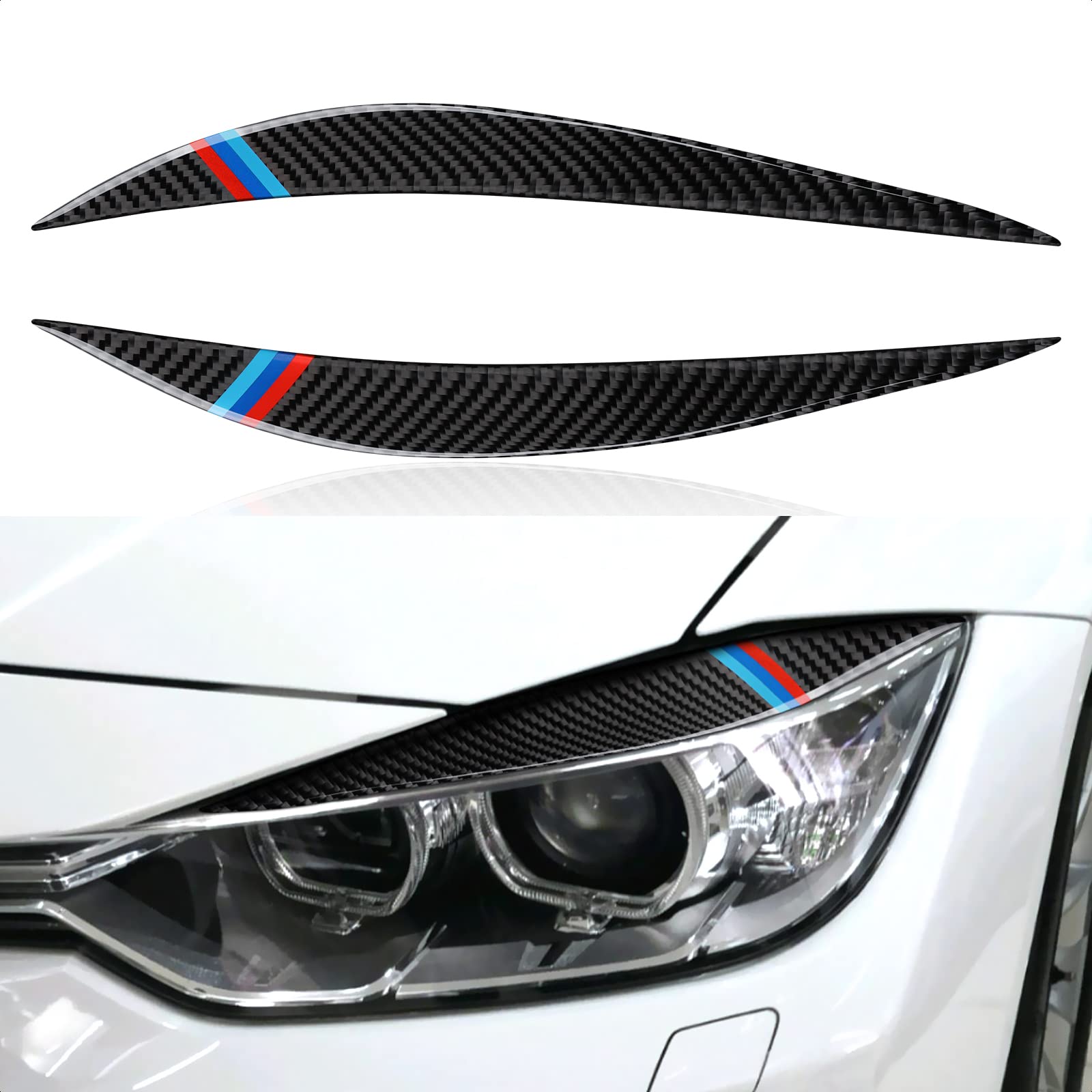 Carbon Fiber Auto Scheinwerfer Augenbrauen Auto Augenlider Abdeckung Aufkleber Decal Dekoration Kompatibel mit F30 Zubehör-Nur für F30 von OYDDL