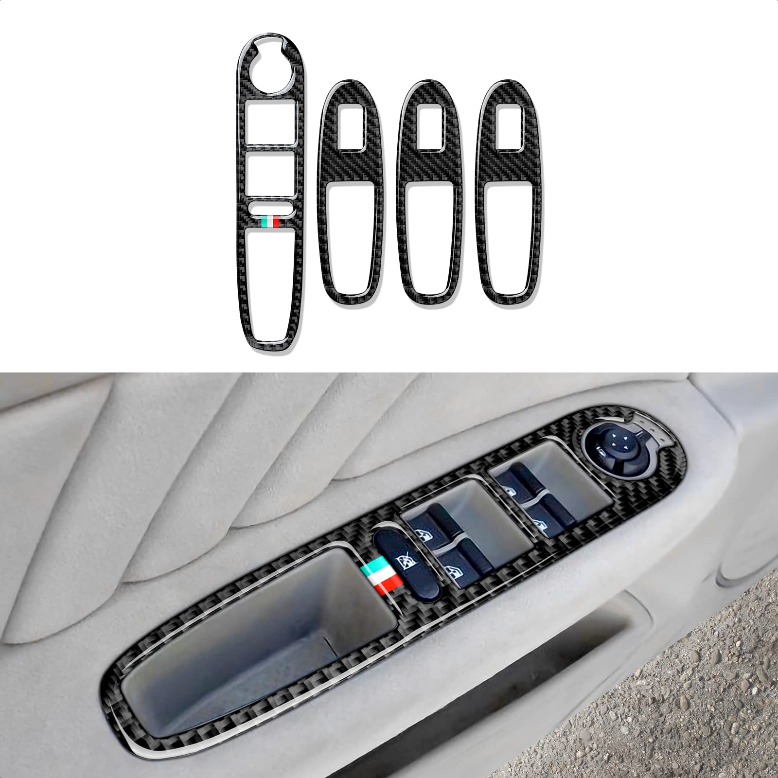 OYDDL 4PCS Auto Fenster Schalter Aufkleber Trim Kohlfaser Kompatibel mit Alfa Romeo 159 939 2004 2005 2006 2007 2008 2009 2010 2011 Interieur Zubehör OYDDL 4PCS Auto Fenster Schalter Aufkleber Trim Kohlfaser Kompatibel mit Alfa Romeo 159 939 2004 2005 2006 2007 2008 2009 2010 2011 Interieur Zubehör von OYDDL