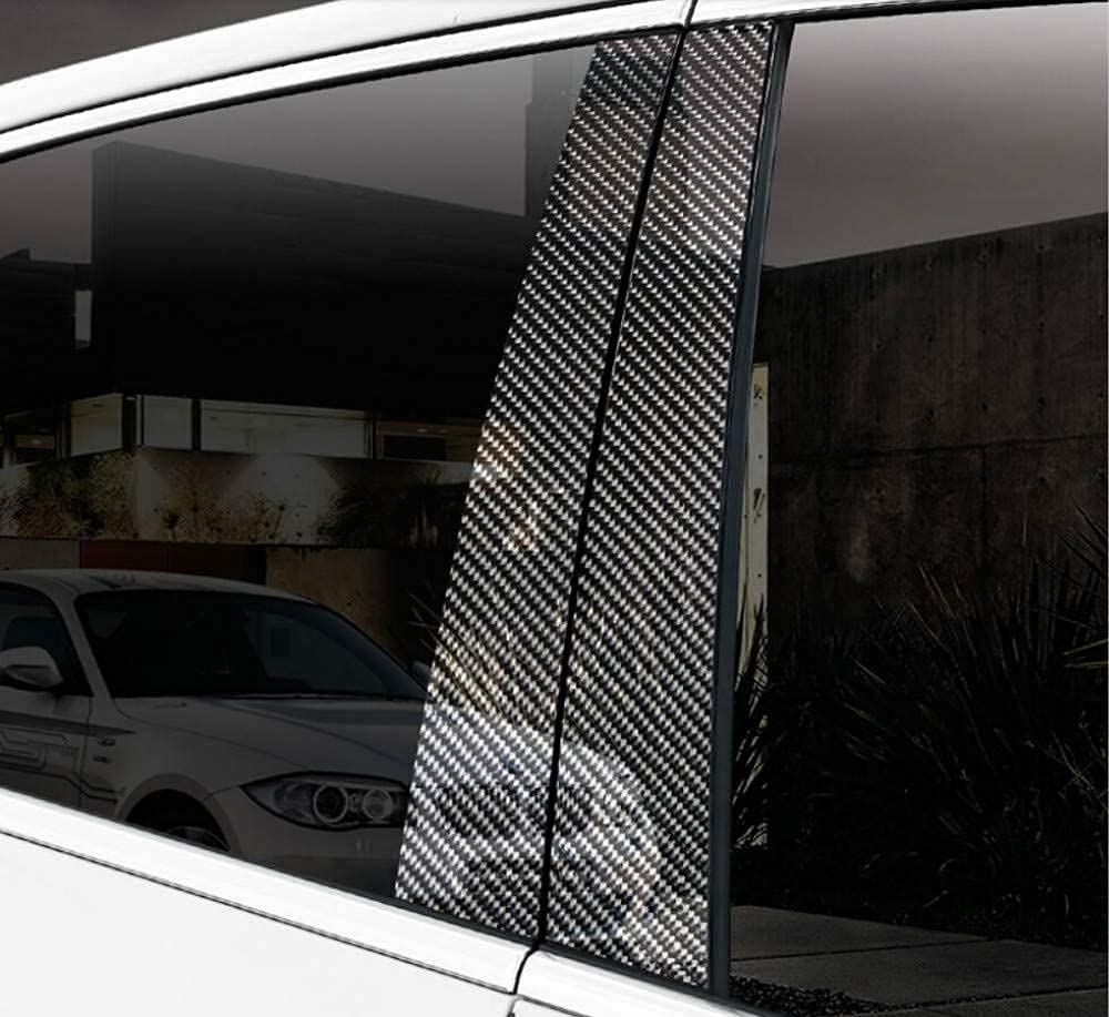 OYDDL 6PCS Aufkleber Kohlefaser B C Säule Schutzfolie Türleisten Fenster Abdeckung kompatibel mit BMW E60 2004 2005 2006 2007 2008 2009 2010 Accessories von OYDDL