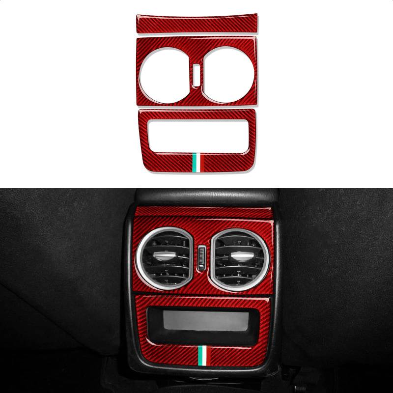 Auto Aufkleber AC Air Vent Trim Kohlfaser Trim kompatibel mit Alfa Romeo 159 Zubehör 2004 2005 2006 2007 2008 2009 2010 2011 von OYDDL