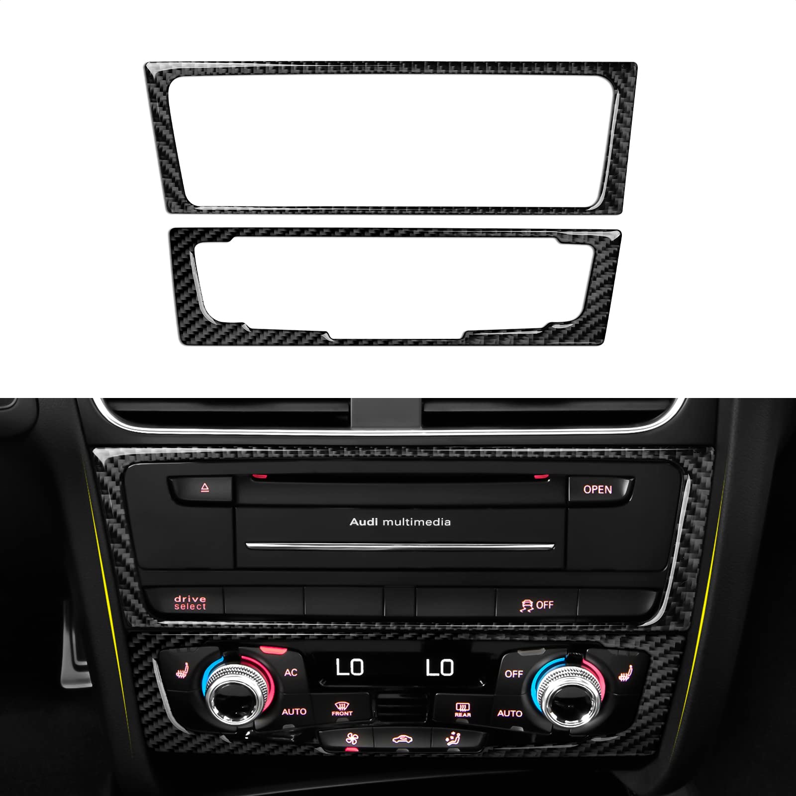 OYDDL Auto CD Panel Aufkleber Klimaanlage Volume Panel Control Frame Trim Kompatibel mit Audi A4 B8 A5 S4 S5 Q5 RS4 RS5 Interieur Zubehör (A) von OYDDL