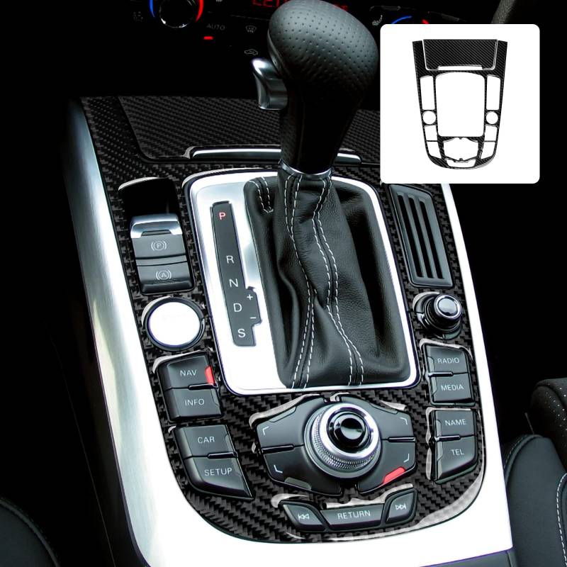 OYDDL Auto Kohlefaser Schalthebel Cover Trim Kompatibel mit Audi A4 B8 A5 S4 S5 Q5 RS4 RS5 Interieur Zubehör (Stil E) von OYDDL