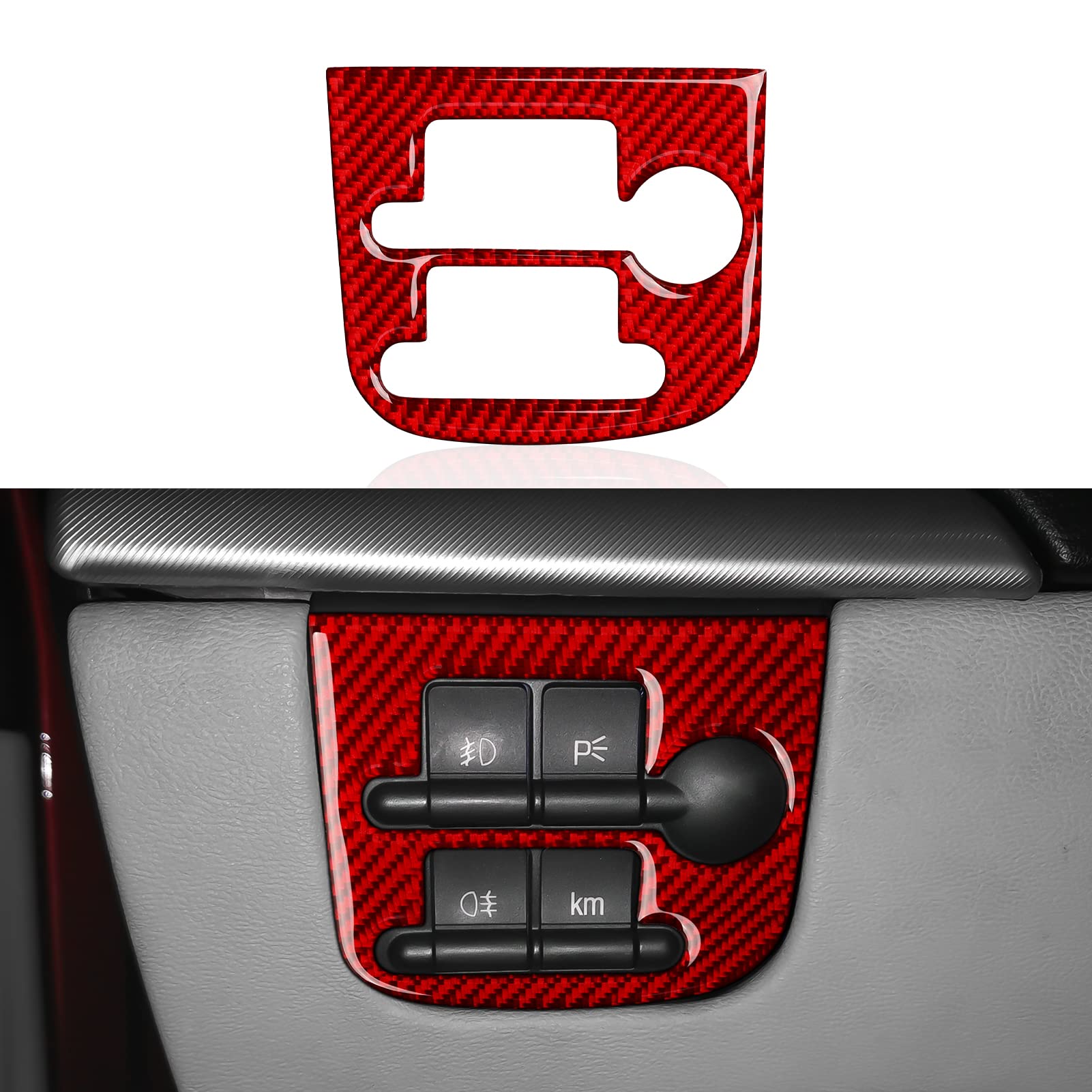 OYDDL Auto Scheinwerfer Schalter Rahmen Aufkleber Kohlfaser Trim kompatibel mit Alfa Romeo 159 2005 2006 2007 2008 2009 2010 2011 Zubehör - Brera Spider NOT FIT OYDDL Auto Scheinwerfer Schalter Rahmen Aufkleber Kohlfaser Trim kompatibel mit Alfa Romeo 159 2005 2006 2007 2008 2009 2010 2011 Zubehör - Brera Spider NOT FIT von OYDDL