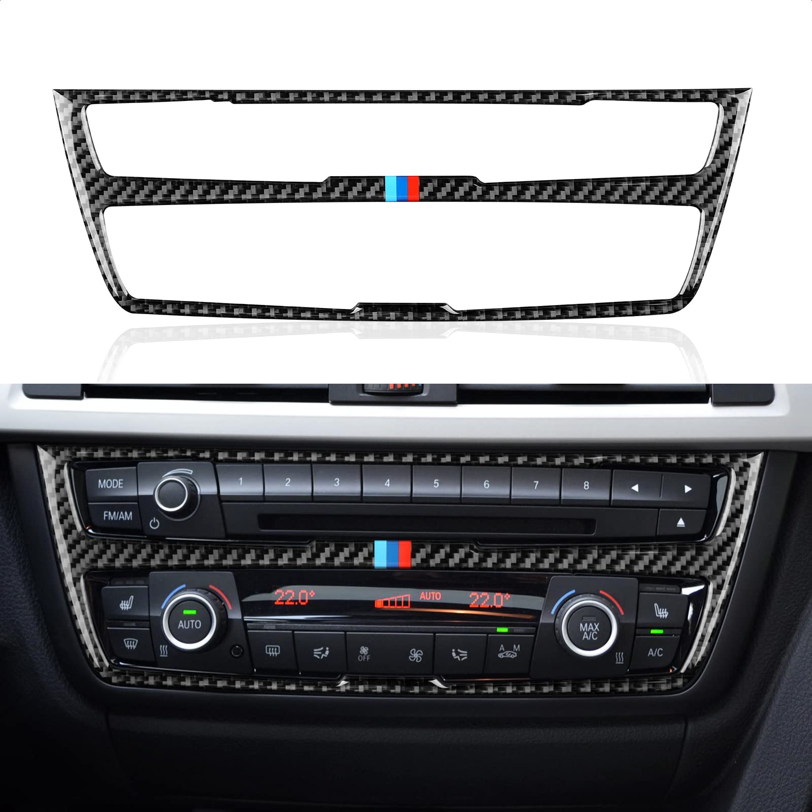 OYDDL Auto CD Panel Abdeckung Aufkleber Carbon Decal Trim Passt Kompatibel mit BMW F30 F31 F34 3GT F32 F33 F36 2012 2013 2014 2015 2016 2017 2018 2019 Interieur Zubehör von OYDDL