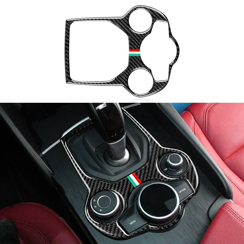 Schalterhebel Aufkleber Kohlefaser Gear Shift Sticker Kompatibel mit Alfa Romeo Giulia Stelvio 2017 2018 2019 Accessories von OYDDL