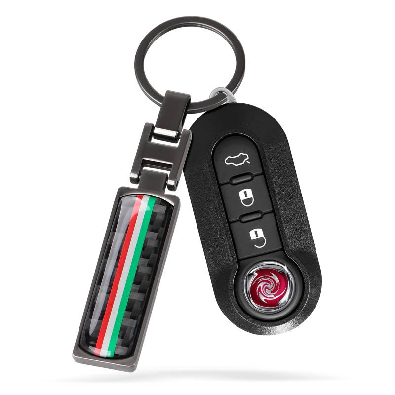 OYDDL Universal Auto Logo Cover Metall Kohlefaser Schlüsselanhänger Emblem Passend Kompatibel mit Alfa Romeo Giulia Stelvio 159 Brera 147 156 Giulietta Zubehör von OYDDL