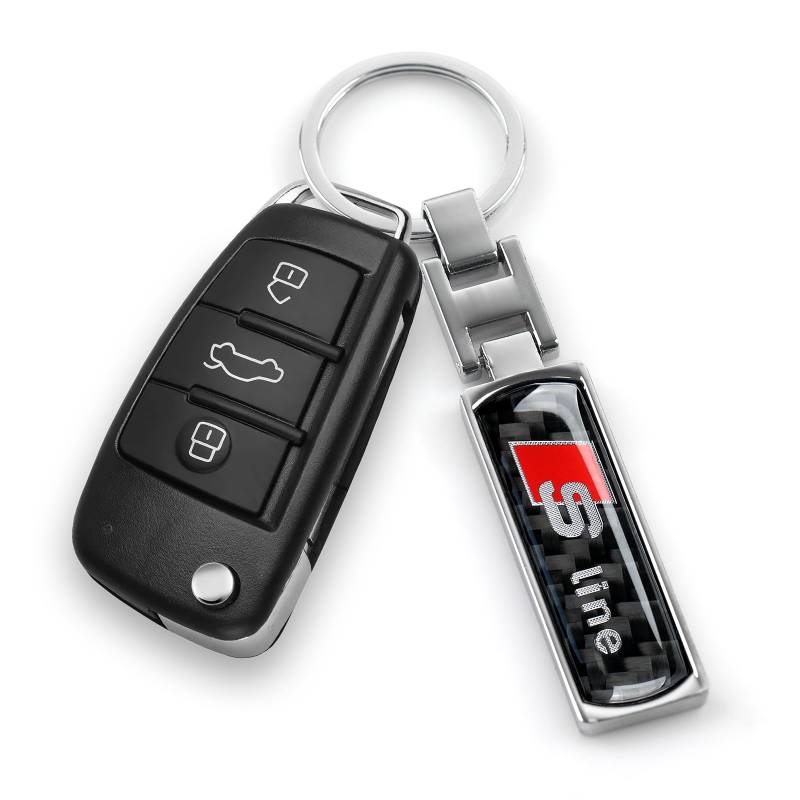 Universal Auto Kohlefaser Schlüsselanhänger Cover Logo Passend Kompatibel mit Audi A1 A2 A3 A4 A5 A6 A7 A8 Q2/Q3/Q4 e-tron/Q5/Q7/Q8 Q3 Q8 S3 S4 S5 S6 S7 S8 TT Zubehör von OYDDL