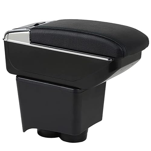 OYHCM Armlehnen für Volkswagen POLO VW Polo 9N 3 Mittelarmlehne Armauflage 2002-2009 Zweilagige Armlehne Staufach Schwarz von OYHCM