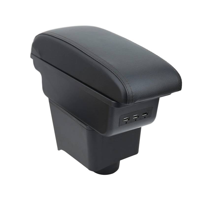 OYHCM Armlehne für POLO Armlehnen VW Polo 9N 3 2002-2009 Passend mit Staufach Mittelkonsole Organizer Leder Schwarz von OYHCM