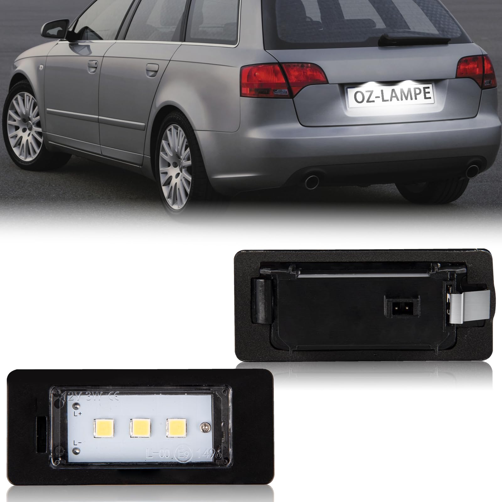 OZ-LAMPE 2 Stücke LED Kennzeichenbeleuchtung für Audi A1 S1A4 B8 8K A5 A6 C7 S6 A7 S7 Q5 RS5 TT2 8J TTS TTRS von OZ-LAMPE