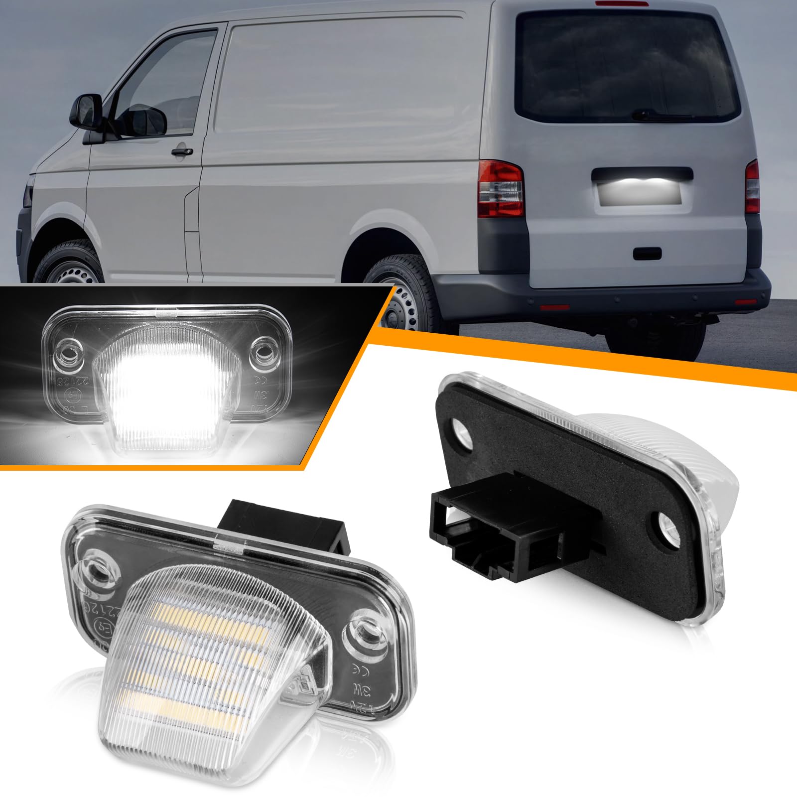 OZ-LAMPE 2 Stücke LED Kennzeichenbeleuchtung für VW T4 Tranaporter Pass-at B5 Candy Je-tt-a Syncro,Kennzeichen mit Canbus von OZ-LAMPE