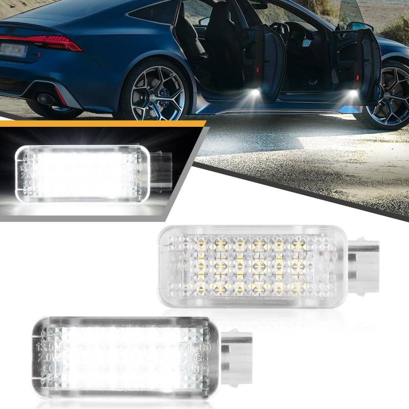 OZ-LAMPE Auto Led Innenleuchte,Einstiegsbeleuchtung für Audi A2 A3 A4 A5 A6 A7 A8 S3 S4 S5 S6 S8 RS4 RS6 R8 Q5 Q7 TT Roadster,Autotürleuchte Innenraumlicht mit Canbus 2PCS von OZ-LAMPE