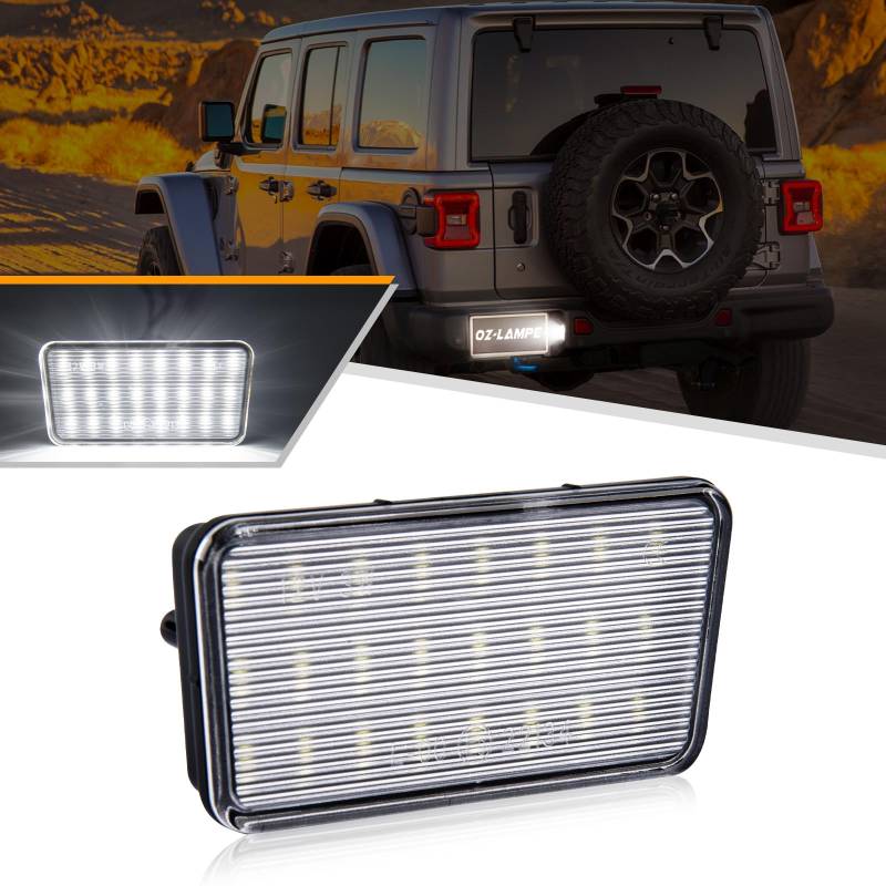 OZ-LAMPE Kennzeichenbeleuchtung für Jeep JL wrangler 2018+, Nummernschildbeleuchtung, Beleuchtung mit Canbus Fehlerfrei, 2 Stücke, 1Z0943021B von OZ-LAMPE