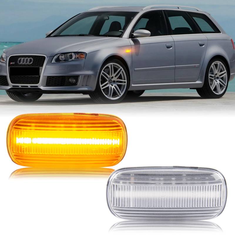 OZ-LAMPE LED Blinker Seitenblinker für Audi A3 S3 8P A4 S4 RS4 B6 B7 A4 B8 A6 S6 RS6 C5 C7 A8 D3 TT 8J Roadster, Blinker mit Canbus Fehlerfrei, Schwarz von OZ-LAMPE