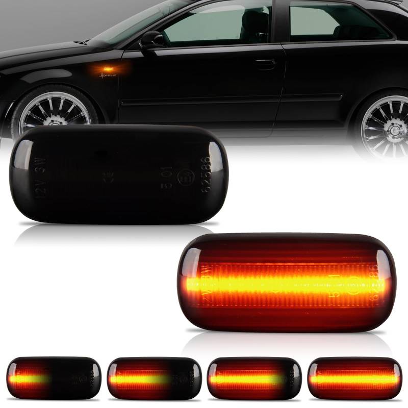 OZ-LAMPE LED Blinker Seitenblinker für Audi A3 S3 8P A4 S4 RS4 B6 B7 A4 B8 A6 S6 RS6 C5 C7 A8 D3 TT 8J Roadster,Blinker mit Canbus Fehlerfrei,Schwarz von OZ-LAMPE