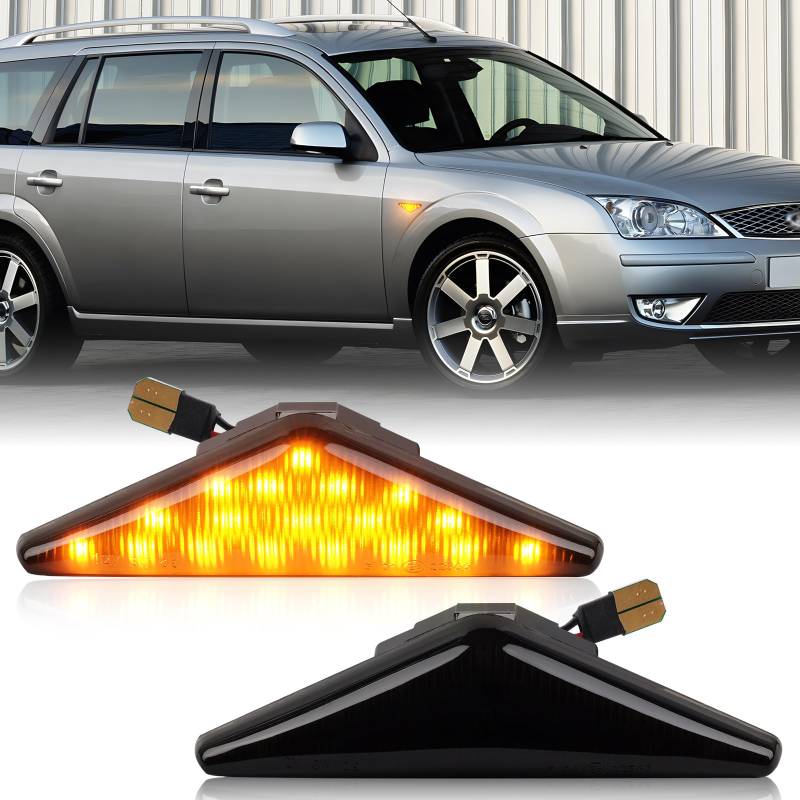 OZ-LAMPE LED Blinker Seitenblinker für Ford Mondeo 2000-2006, Blinker mit Canbus Fehlerfrei 2835 SMD für Focus MK1, Schwarz, Blinker, 2 Stück von OZ-LAMPE