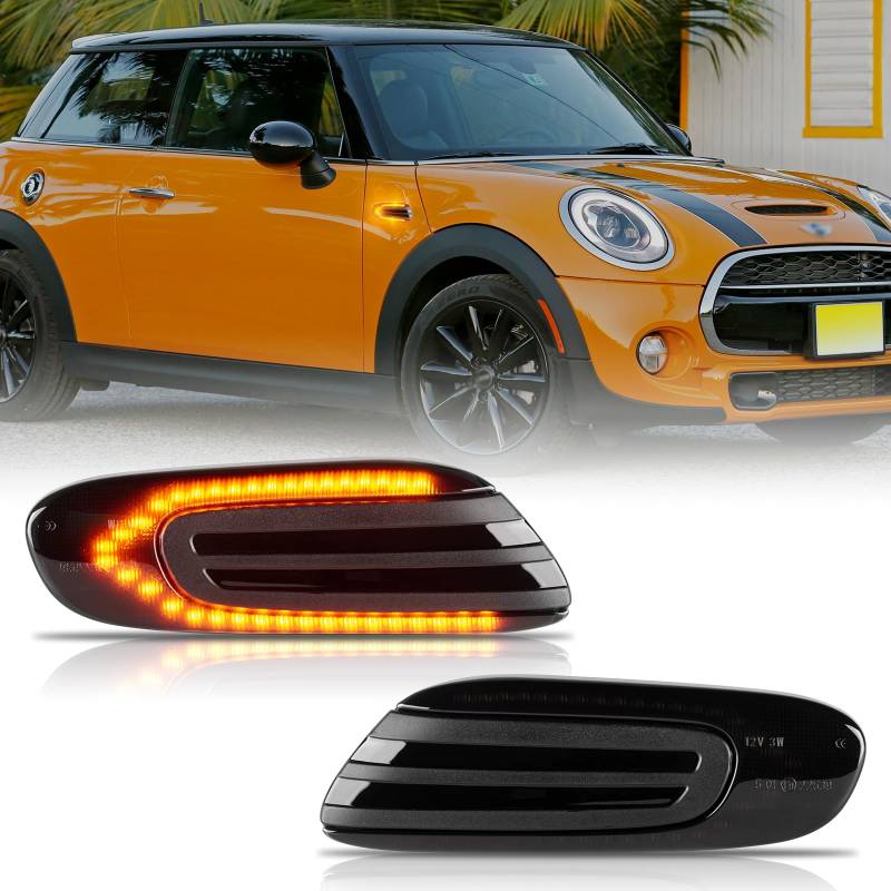 OZ-LAMPE LED Blinker Seitenblinker für MINI COOPER F55/F56/ F57 2014-2017, Schwarz, Blinker mit Canbus Fehlerfrei 2835 SMD, 2 Stück von OZ-LAMPE