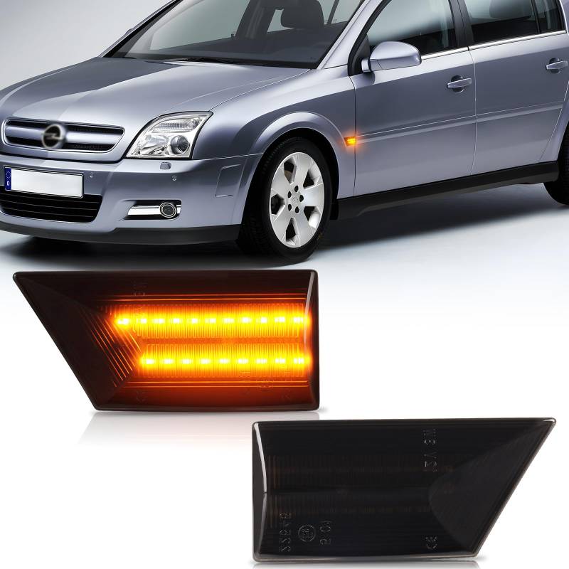 OZ-LAMPE LED Blinker Seitenblinker für Opel Vauxhall Vectra C 2002-2008 Signum 2003-2008, Blinker mit Canbus Fehlerfrei 2835 SMD, Schwarz, Blinker, 2 Stück von OZ-LAMPE
