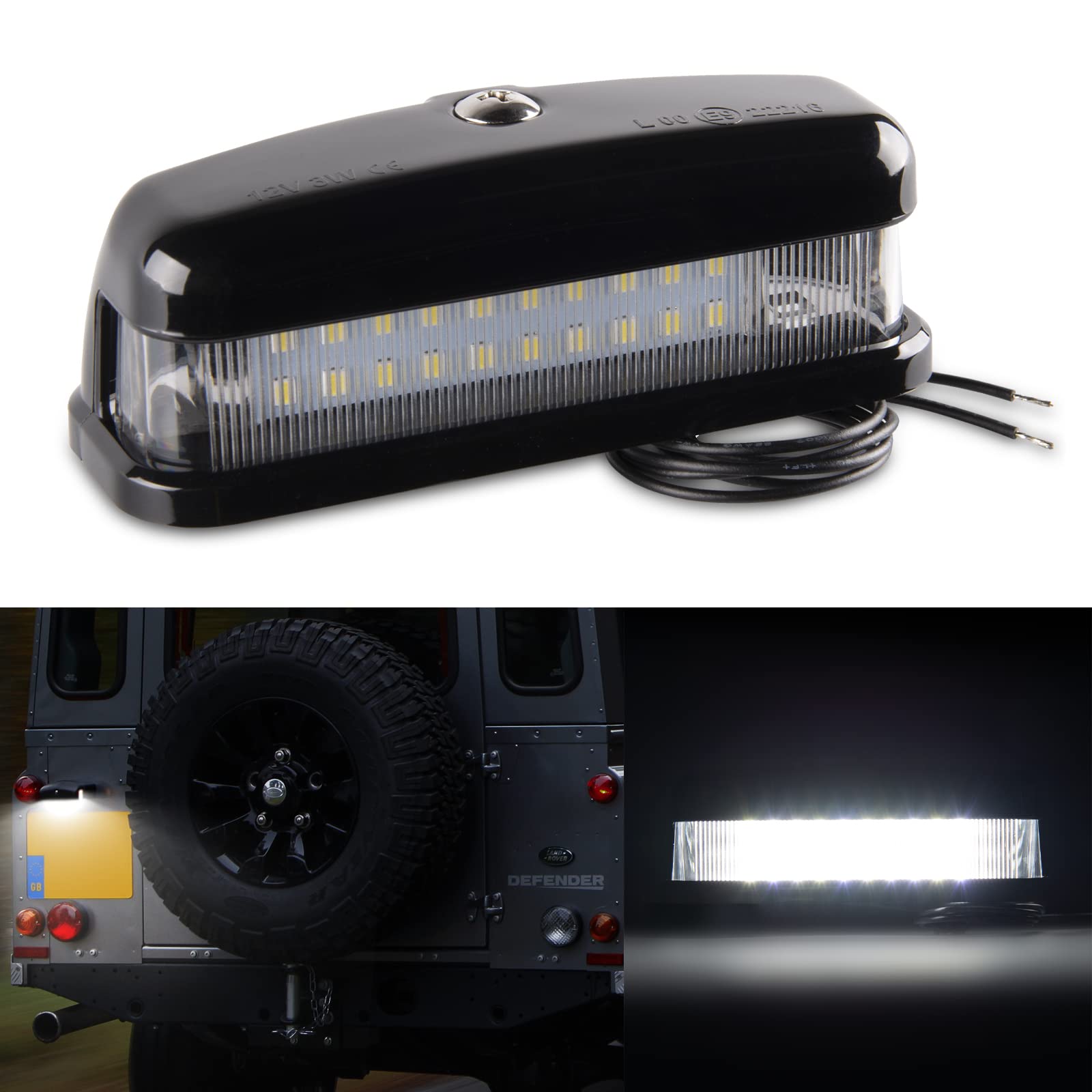 OZ-LAMPE LED Kennzeichenbeleuchtung für Lan-d Rov-er Serie 2A & 3 Defender 90/110/130, Kennzeichen mit CAN-Bus, Nummernschildbeleuchtung LED 1 Stücke von OZ-LAMPE