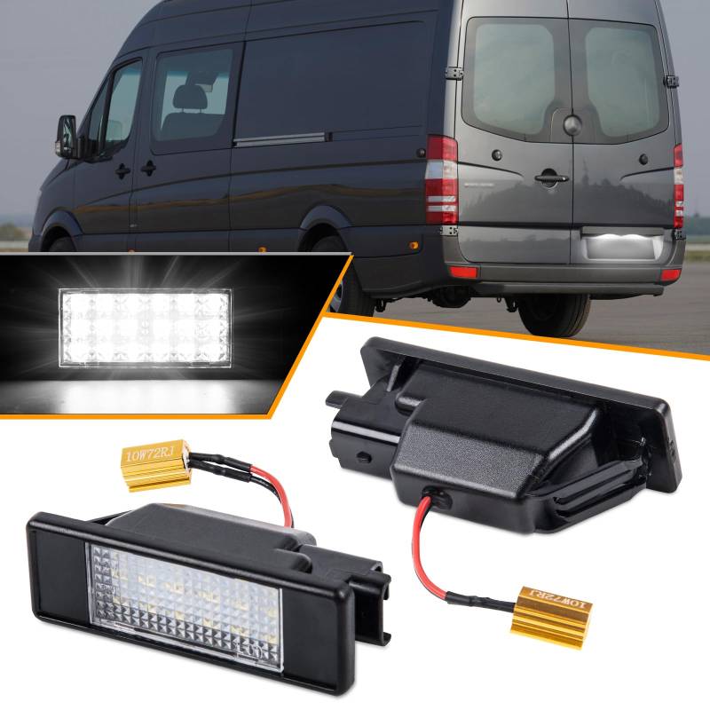OZ-LAMPE LED Kennzeichenbeleuchtung für Merc-edes Benz Sprinter W906 Vito Viano W639 W639,Kennzeichen mit CAN-bus, Nummernschildbeleuchtung LED 2 Stücke von OZ-LAMPE