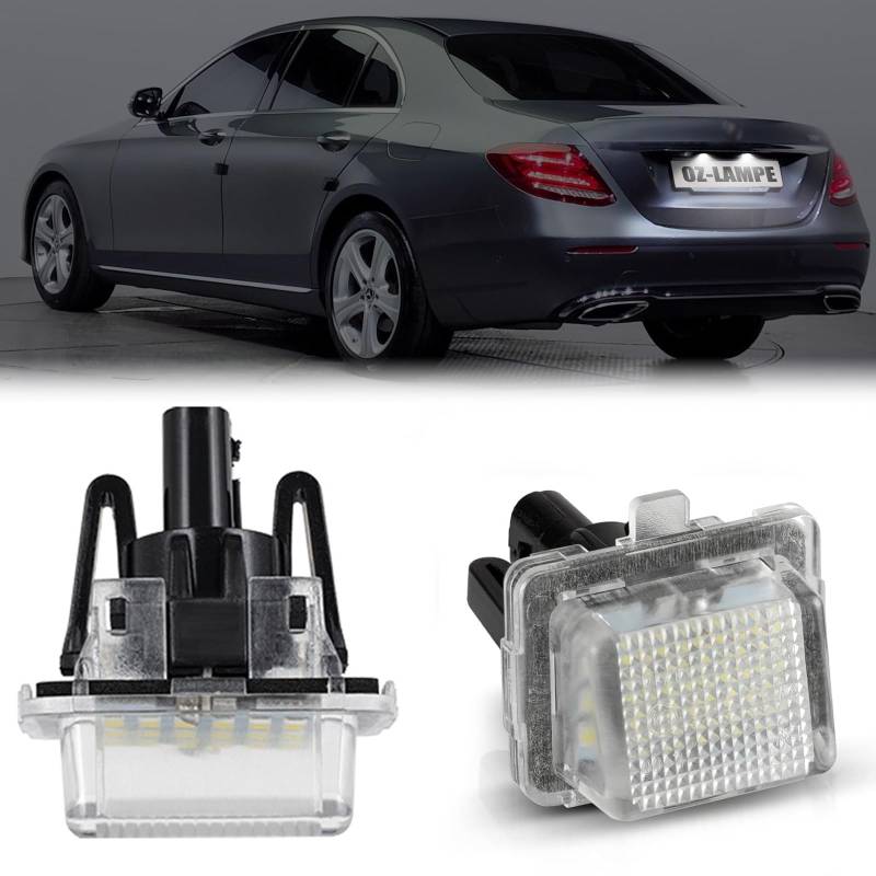 OZ-LAMPE LED Kennzeichenbeleuchtung für Merce-ds Benz W204 5D W212 W206 W216 W204 C-CLASS W205 C205 E-CLASS W213 CLS C218 CLA C117, Kennzeichen mit CAN-Bus, Nummernschildbeleuchtung LED 2 Stücke von OZ-LAMPE
