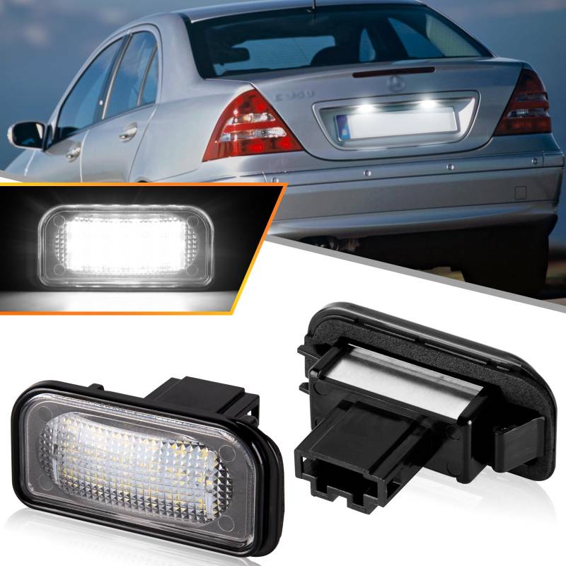 OZ-LAMPE LED Kennzeichenbeleuchtung für Merceds-Benz C-CLASS W203 SL-CLASS R230 CLD-CLASS W209, Kennzeichen mit CAN-Bus,18 * 2835 SMD Nummernschildbeleuchtung LED,2 Stücke von OZ-LAMPE