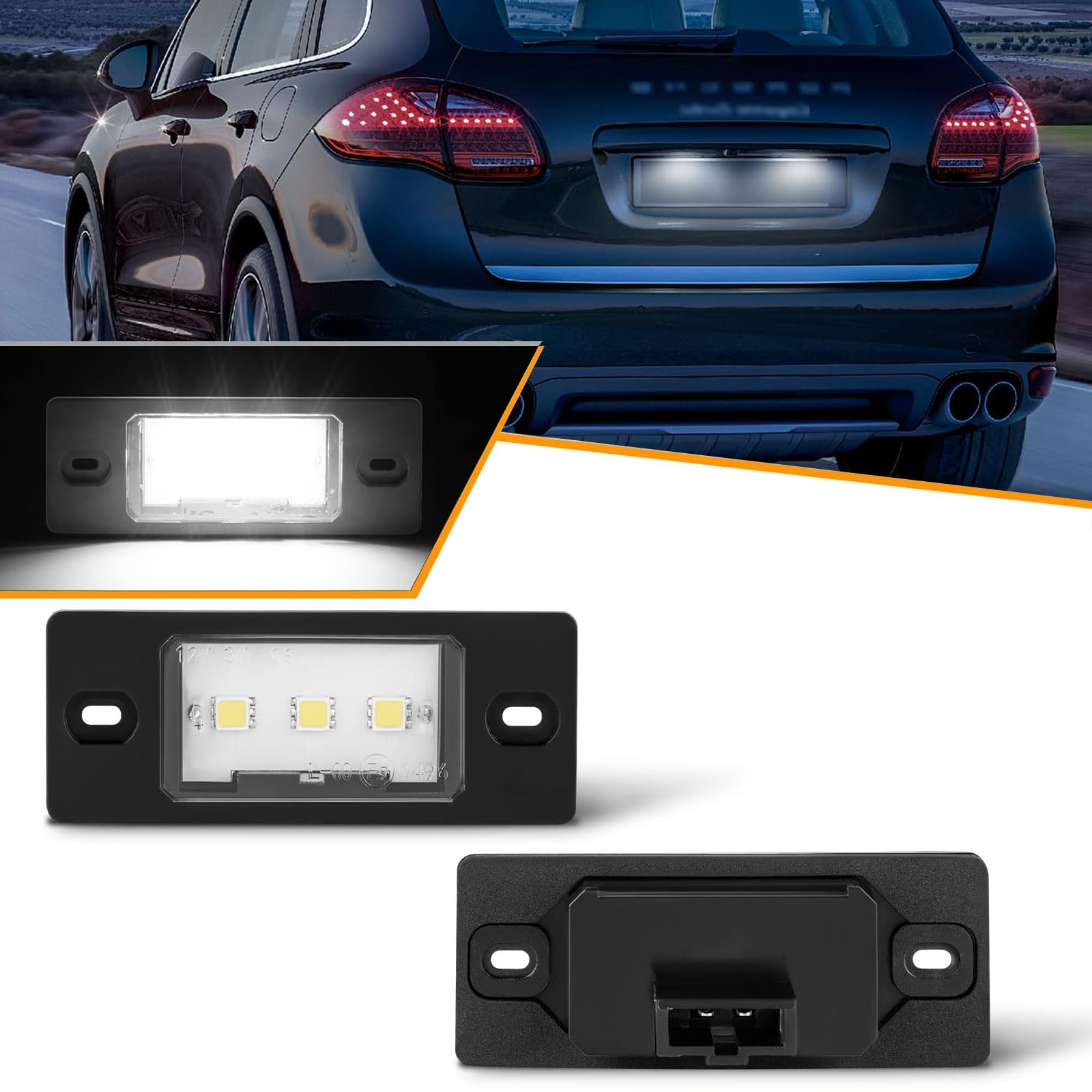 OZ-LAMPE LED Kennzeichenbeleuchtung für V-W GOLF5 Variant Passat 3bg Tiguan Touareg Bo-ra Limousine, LED Kennzeichenleuchten für Sko-da Pors-che, 2 Stücke von OZ-LAMPE