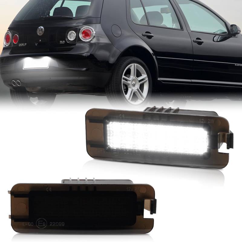 OZ-LAMPE LED Kennzeichenbeleuchtung für V-W Polo 9N 6R CC GOLF4 GOLF5 GOLF6 GOLF7 Lupo Scirocco Phaeton NEW Beetle, Kennzeichenleuchten für Porsche 718 Boxster Cayman 911 Panamera Macan von OZ-LAMPE