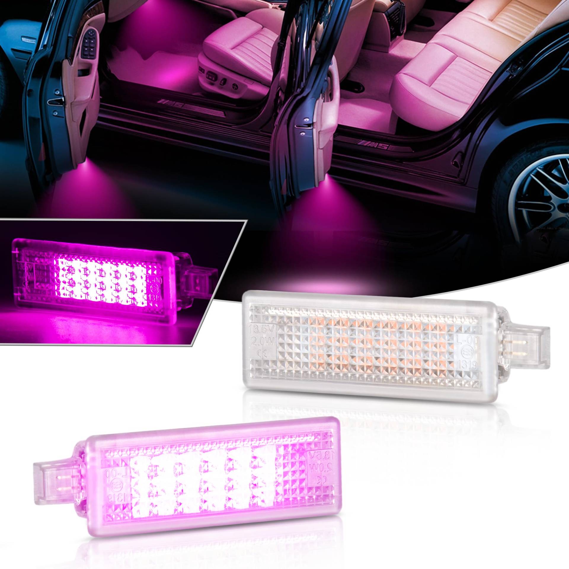 OZ-LAMPE LED Kofferraumbeleuchtung,Einstiegs Fußraum Innenraum für BMW E81 E87 E60 E61 E63 E64 E65 F01 F02 X5 E70 X6 E71 Z4 E85 E86,Einstiegsbeleuchtung mit Canbus 2 Stück von OZ-LAMPE