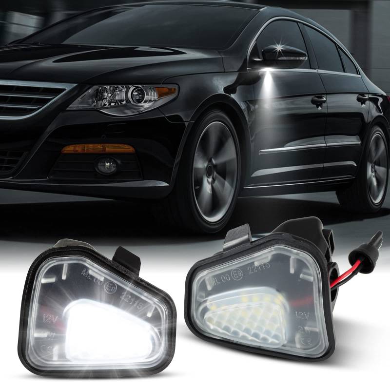 OZ-LAMPE LED Umfeldbeleuchtung Spiegel für V-W CC EOS Passat 4Motion Santana Passat CC Scirocco 2, Spiegel Umgebungslicht, 2 Stück, Canbus Fehlerfre von OZ-LAMPE