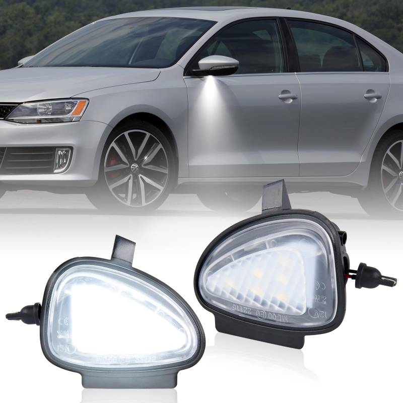 OZ-LAMPE LED Umfeldbeleuchtung Spiegel für VW GOLF 6 Variant Cabrio Jetta 6 EOS Touran TIGUAN Sharan, Spiegel Umgebungslicht, 2 Stück, Canbus Fehlerfre von OZ-LAMPE