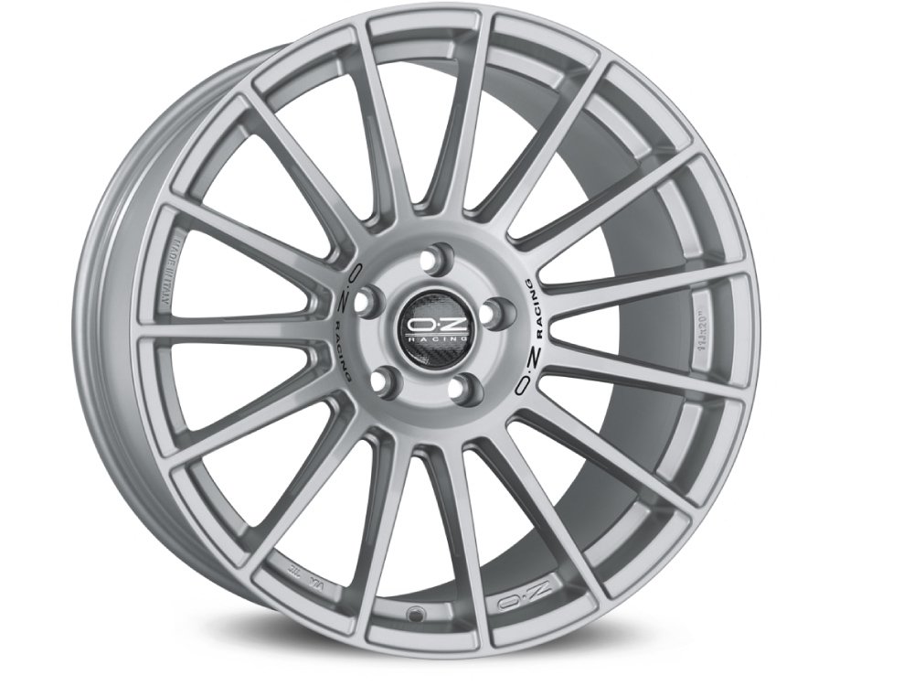 OZ SUPERTURISMO Dakar matt silber schwarz Schriftzug 9 x 21 Nano 5 x 112 Hub Bohrung 66,5 Legierung Felgen von OZ