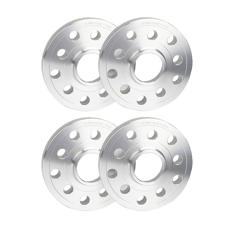 10mm 15mm 5 * 112/5 * 100-57,1 Hub Adapter Rad Distanzscheiben Dichtung Spurverbreiterungen Kompatibel für VW SAGITAR/Phaeton/Scirocco/PASSAT(10mm Silver) von OZBADCLZ