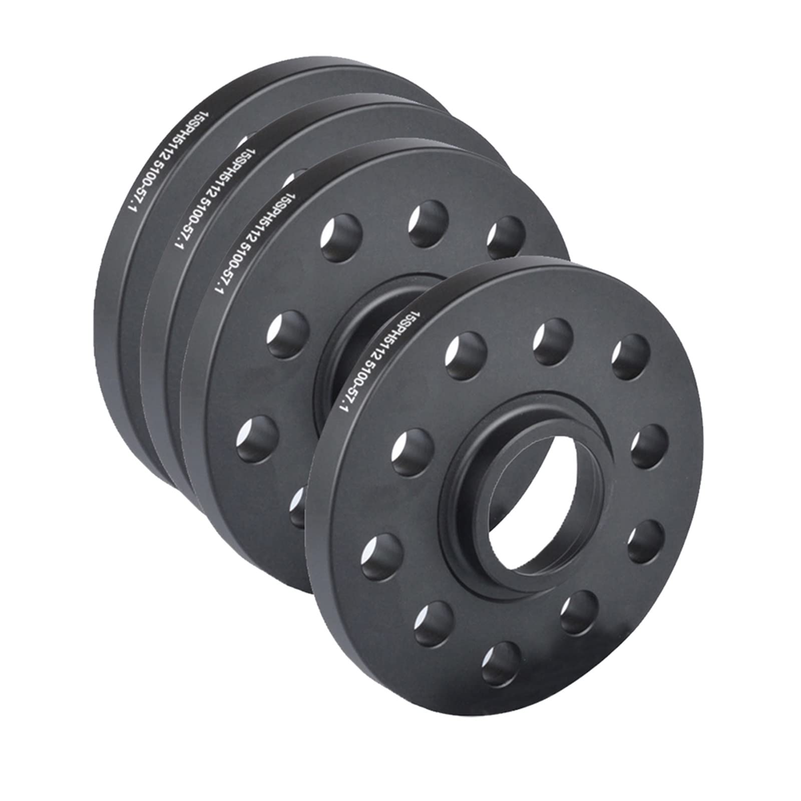 10mm 15mm 5 * 112/5 * 100-57,1 Hub Adapter Rad Distanzscheiben Dichtung Spurverbreiterungen Kompatibel für VW SAGITAR/Phaeton/Scirocco/PASSAT(15mm Black) von OZBADCLZ