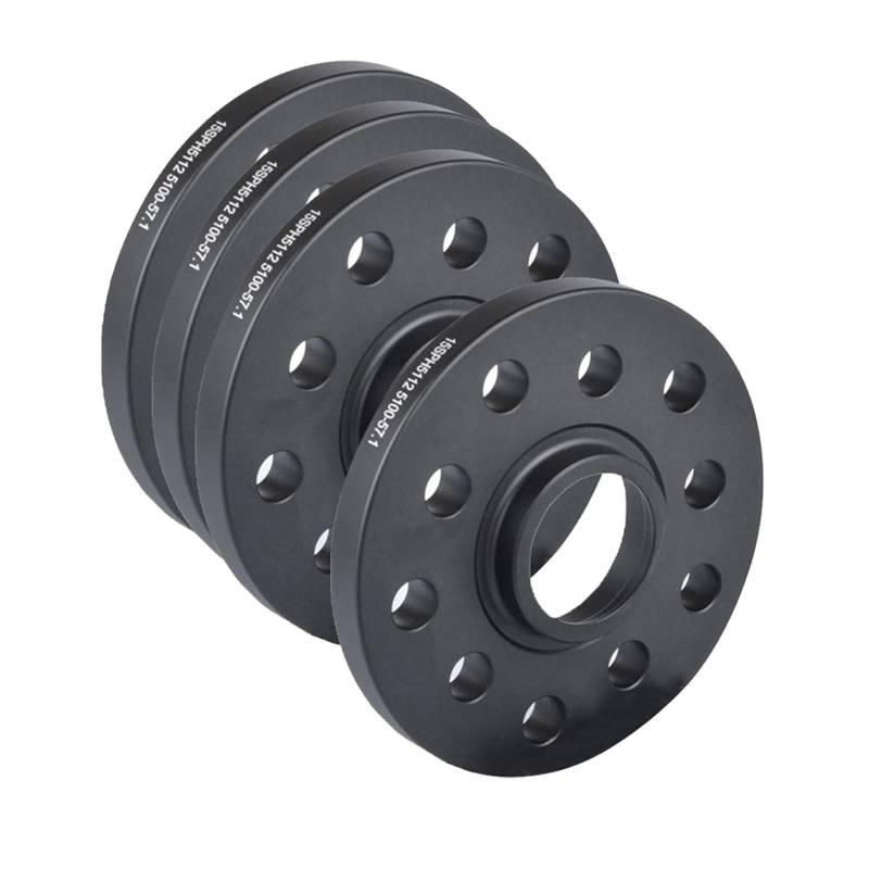 10mm 15mm 5 * 112/5 * 100-57,1 Hub Adapter Rad Distanzscheiben Dichtung Spurverbreiterungen Kompatibel für VW SAGITAR/Phaeton/Scirocco/PASSAT(15mm Black) von OZBADCLZ