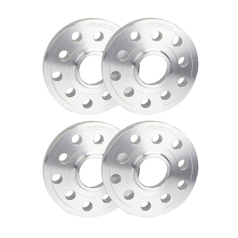 10mm 15mm 5 * 112/5 * 100-57,1 Hub Adapter Rad Distanzscheiben Dichtung Spurverbreiterungen Kompatibel für VW SAGITAR/Phaeton/Scirocco/PASSAT(15mm Silver) von OZBADCLZ