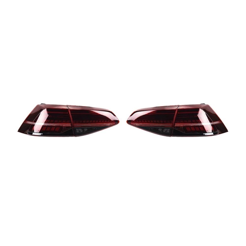 OZCCH Auto-Styling Rücklicht-Montage Kompatibel for VW MK6 GOLF 7 MK7 2013-2016 Rücklicht DRL Dynami Blinker Bremse Rückwärts Auto Zubehör(2PCS RED Clear Color) von OZCCH