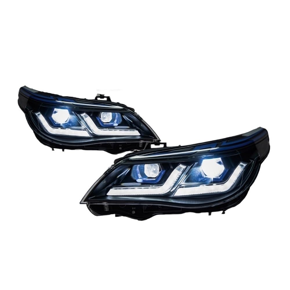 OZCCH Auto-Styling-Scheinwerfer Kompatibel for BMW E60 523i 530i Angel Eye Scheinwerfer 2003-2010 Kopf Lampe DRL Signal Projektor Objektiv Automotive(2003-2006,Right Hand Drive) von OZCCH