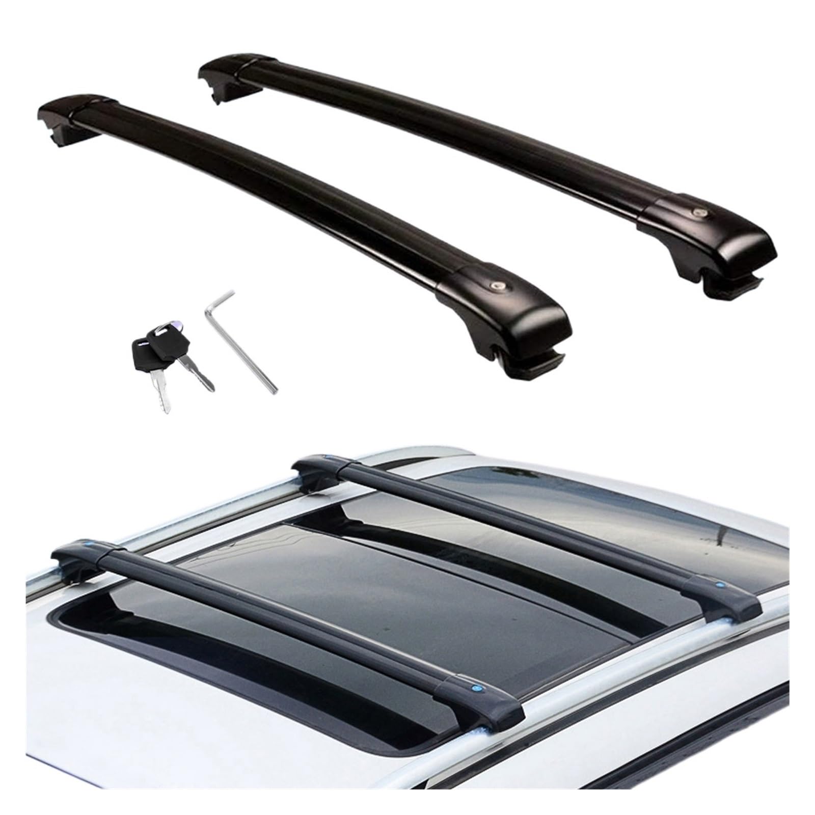 OZCCH Autodachträger kompatibel mit Hyundai Venue Dachträger-Querträgern (2019–2024) – 2er-Pack abschließbare Schienen aus Aluminiumlegierung | Robuster Gepäckträger for Fahrzeugumbau und Reisen(for) von OZCCH