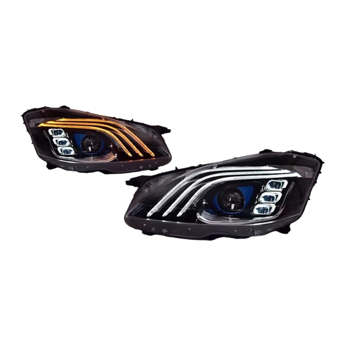 OZCCH Autokompatibel for Benz S-Klasse W221 Scheinwerfer 2006-2013 Upgrade modifiziert auf DRL Dynamischer Blinker Scheinwerfer Autozubehör(10-13No night vision) von OZCCH