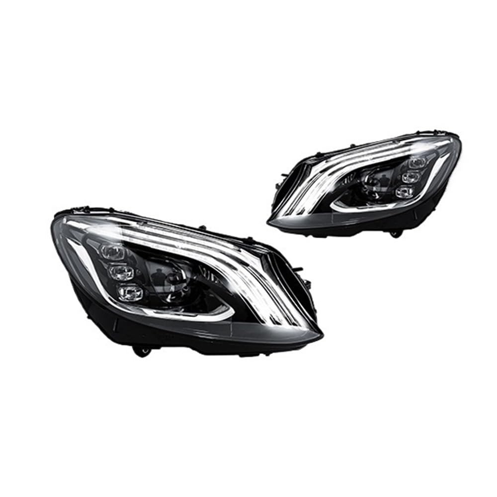 OZCCH Autolichter kompatibel for Benz W205 2015-2021 Scheinwerfer C200 C260 C300 DRL Blinker Fernlicht Angel Eye Projektorlinse(For 15-18 Xenon) von OZCCH