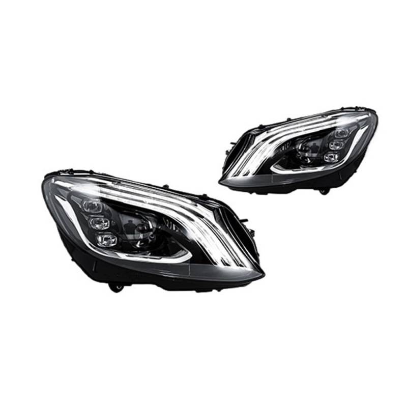 OZCCH Autolichter kompatibel for Benz W205 2015-2021 Scheinwerfer C200 C260 C300 DRL Blinker Fernlicht Angel Eye Projektorlinse(For 15-18 Xenon) von OZCCH