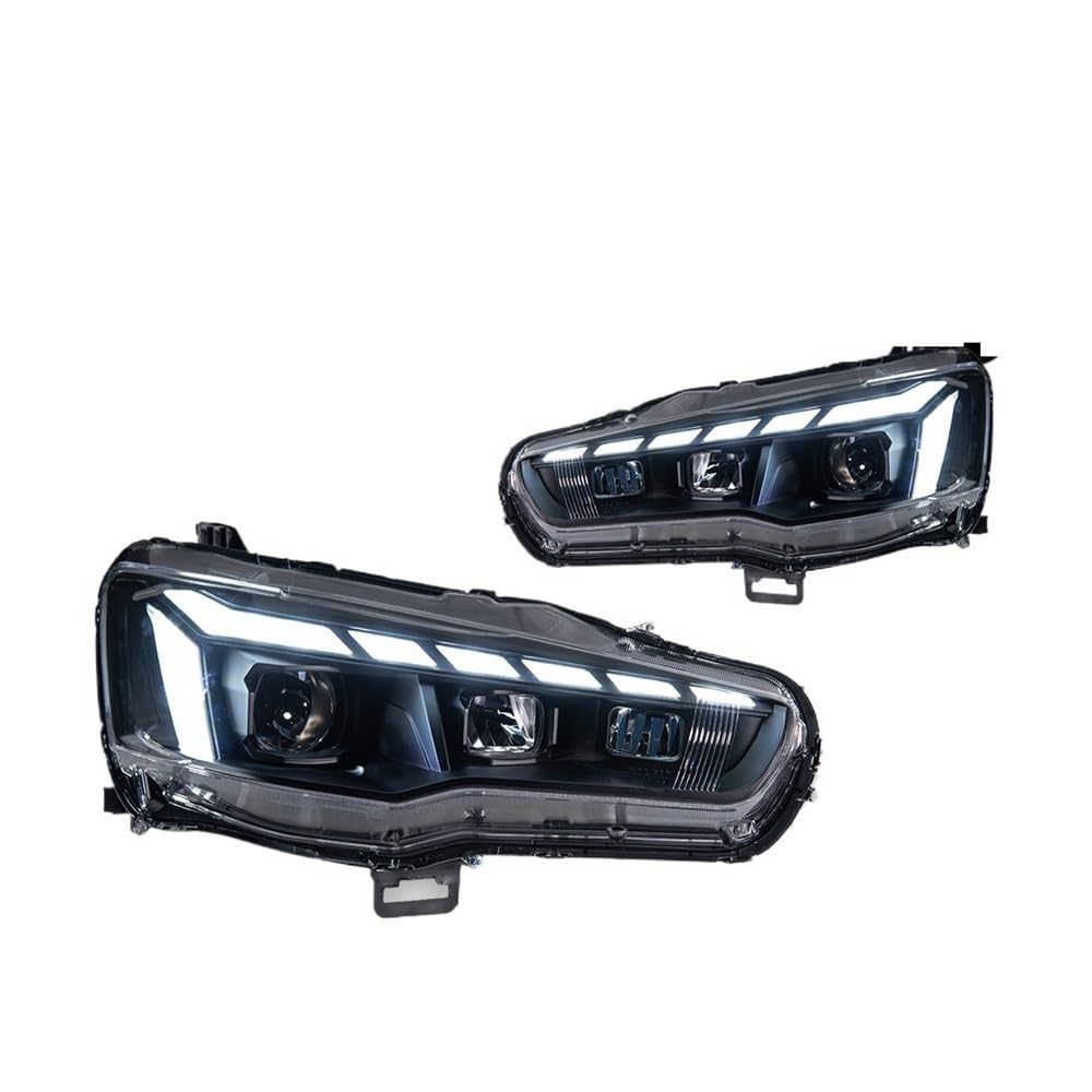 OZCCH Autoscheinwerfer, kompatibel mit Mitsubishi Lancer-Scheinwerfer 2008–2016, Scheinwerfer Lancer DRL, Blinker, Fernlicht, RS-Stil, Projektorlinse(RHD) von OZCCH