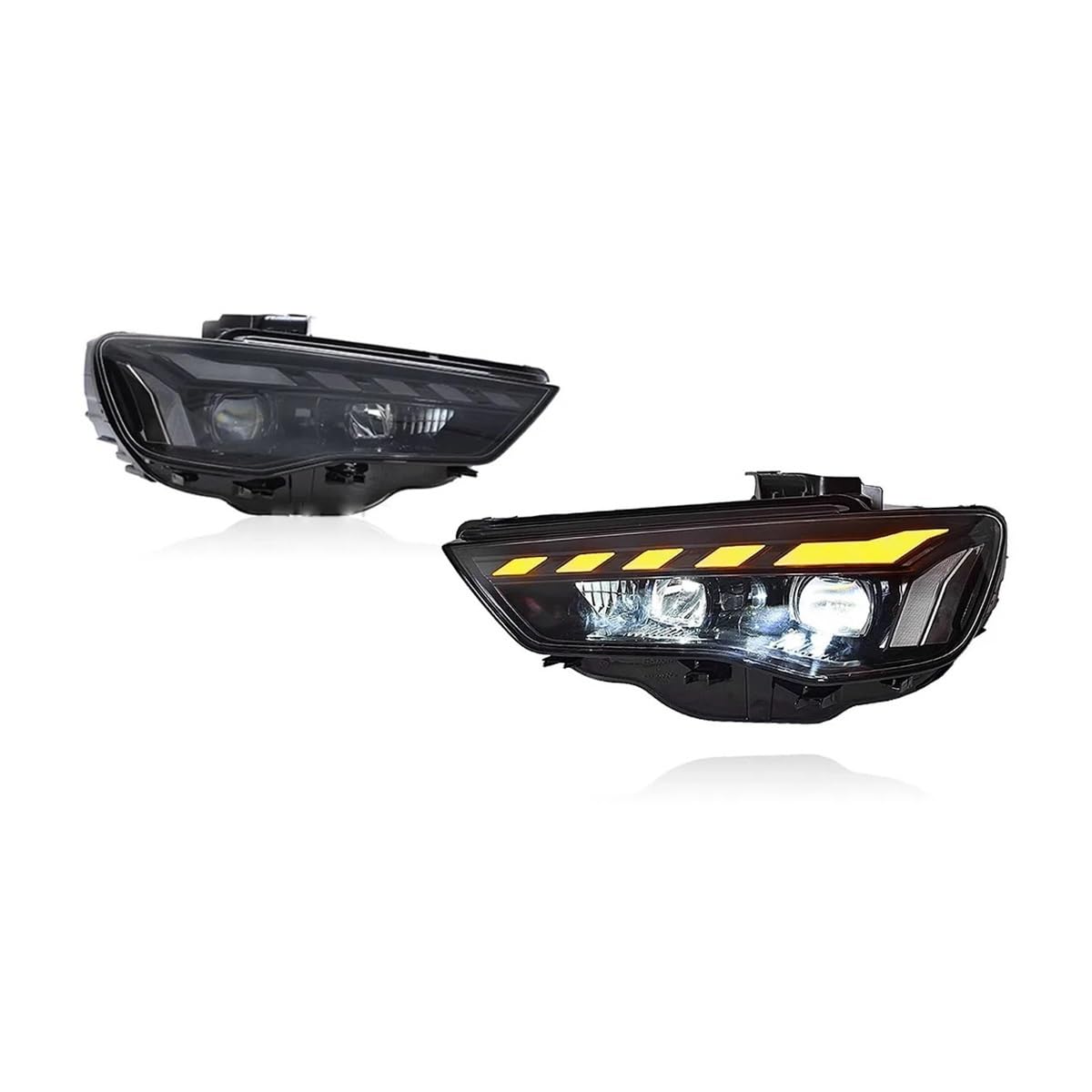 OZCCH Autoscheinwerfer Kompatibel for Audi A3 Scheinwerfer 2013-2016 Scheinwerferprojektorlinse DRL Sequentielles Blinker(For Halogen) von OZCCH