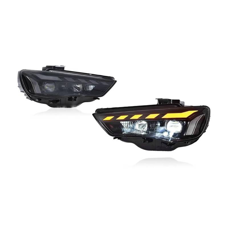 OZCCH Autoscheinwerfer Kompatibel for Audi A3 Scheinwerfer 2013-2016 Scheinwerferprojektorlinse DRL Sequentielles Blinker(For Halogen) von OZCCH