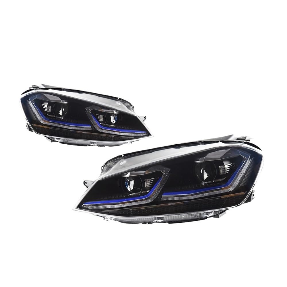 OZCCH Autoteile kompatibel for VW Golf 7 MK7 GTI-Scheinwerfer 2013–2017 Upgrade Golf 7.5 Styling DRL Dual-Projektor Autozubehör modifiziert((SLIVER),RHD) von OZCCH