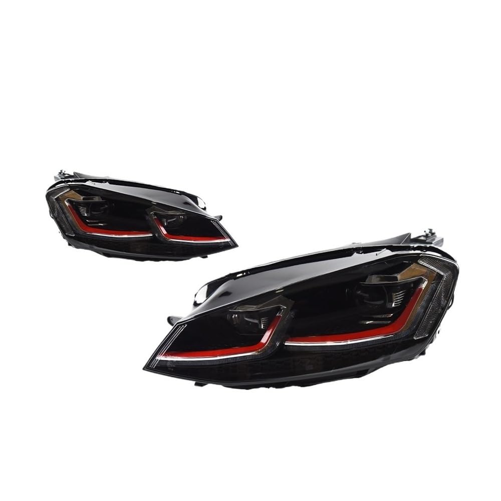 OZCCH Autoteile kompatibel for VW Golk7 Golf 7 MK7 Scheinwerfer 2013–2016 neuestes Styling Tagfahrlicht Dual-Projektor Auto Accesorios modifiziert(BLACK,LHD) von OZCCH