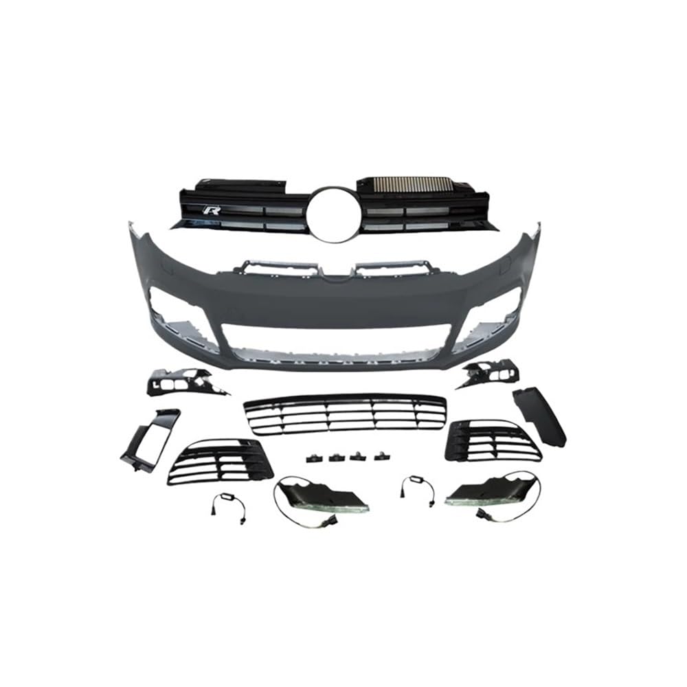 OZCCH Frontstoßstange mit Grill, kompatibel for VW Golf 6 MK6 2009–2013 und Golf 6 R20 2012–2013, Ersatz-Karosseriebausatz aus PP-Material OZCCH Frontstoßstange mit Grill, kompatibel for VW Golf 6 MK6 2009–2013 und Golf 6 R20 2012–2013, Ersatz-Karosseriebausatz aus PP-Material von OZCCH