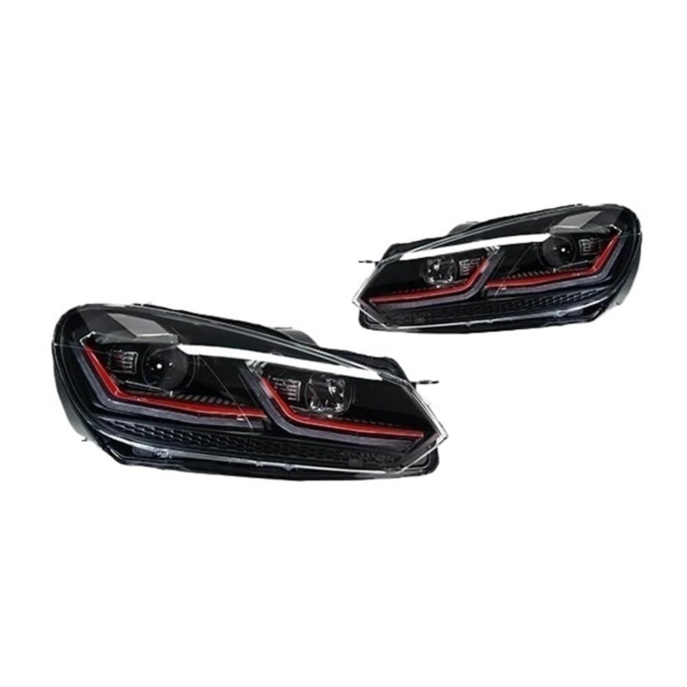 OZCCH Scheinwerfer Kompatibel for VW Golf 6 MK6 2009-2013 Auto auto товары DRL Hella 5 Xenon Objektiv Hid h7 Golf6 Auto Zubehör(TSI,1PAIR_RIGHT_A) von OZCCH