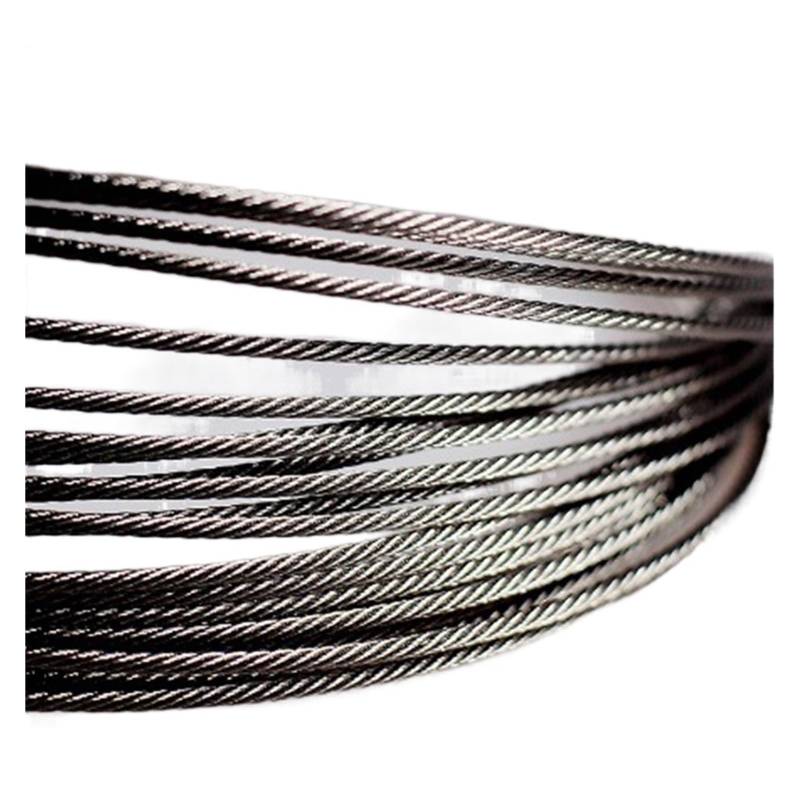 25 Meter 1/2/3/4mm 304 Stahldrahtseil Kabel Wäscheleine Rostfreier Edelstahldraht Seil Heben Wäscheständer Diebstahlsicherung(2.0mm) von OZDTLP